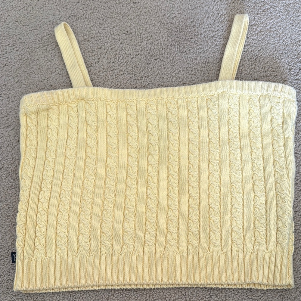Cable Knit Cream Sweater Tank